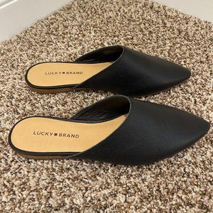 Lucky Brand Bareisha Leather Mule - Black - Size 10